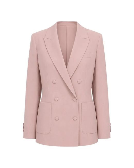 Cruna Pink Zoe Double-Breasted Blazer