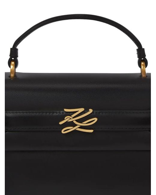 Karl Lagerfeld Black Kleine K/Autograph Satchel-Tasche