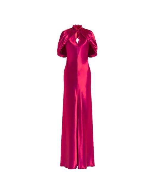 Alberta Ferretti Pink Twisted-Detail Cutout Dress
