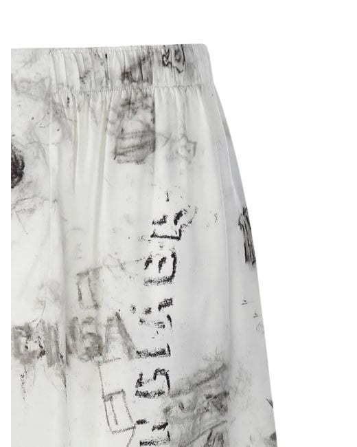 Balenciaga Gray Print Pyjama Shorts for men
