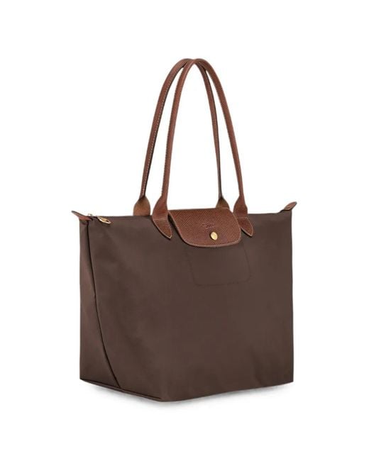 Longchamp Brown Grand Sac Porté Épaule Le Pliage