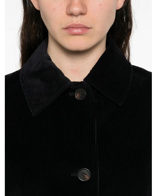 Max Mara Black Buttoned Corduroy Shirt