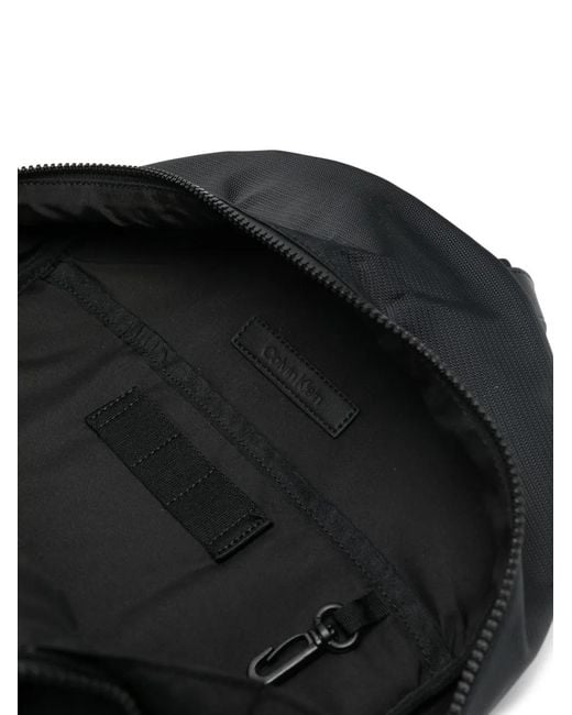 Calvin Klein Black Logo-Patch Backpack for men