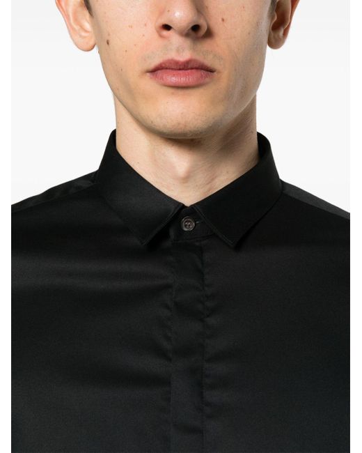 Emporio Armani Langärmeliges Hemd in Black für Herren