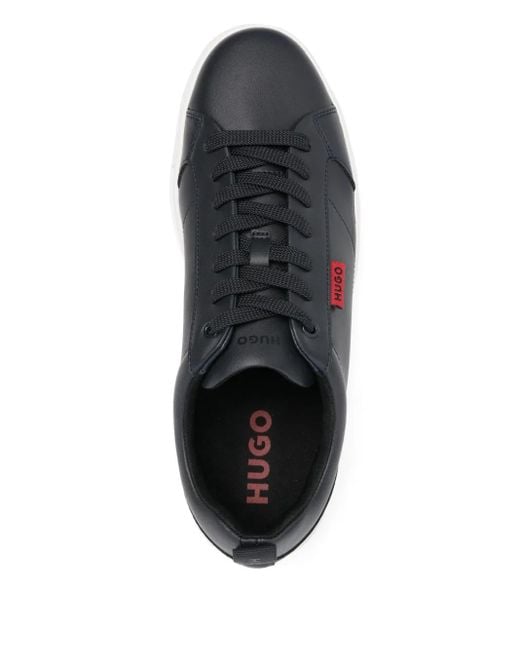 HUGO Gray Lace-Up Sneakers for men