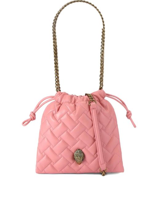 Kurt Geiger Pink Quilted Chain-Strap Shoulder Bag