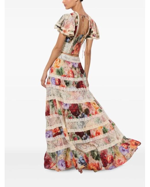 Alice + Olivia Multicolor Adira Tiered Maxi Skirt