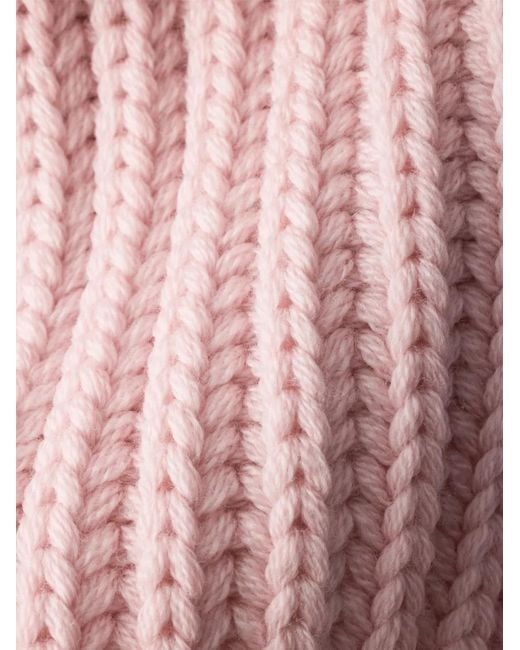 Prada Pink Enameled Triangle Rib Knit Scarf