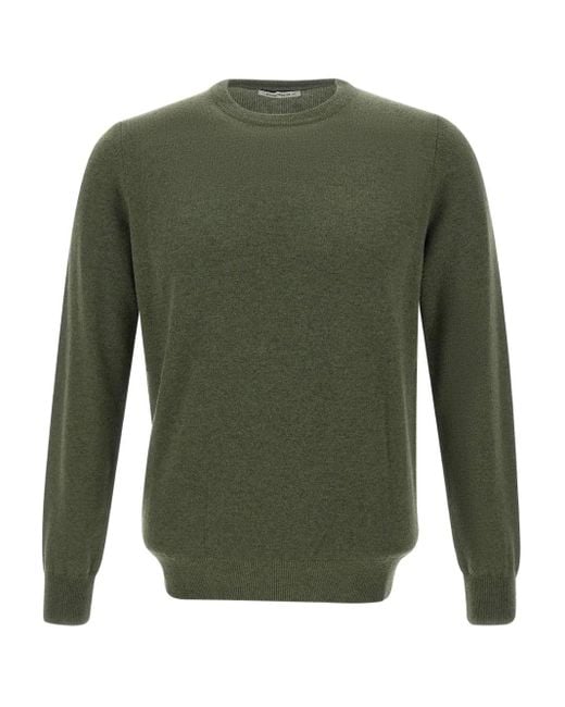 Kangra Green Ribbed Crew-Neck Sweater for men