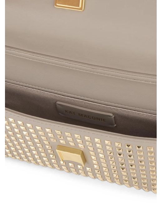 Kat Maconie White Victoria Stud-Embellished Shoulder Bag