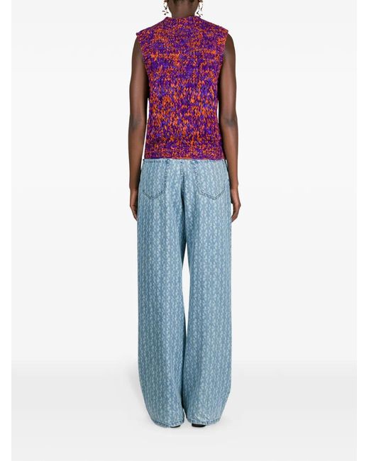 Dries Van Noten Blue Pantalon Ample En Jean