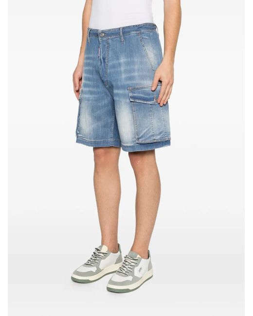 DSquared² Blue Classic Five Pocket Denim Casual Shorts for men