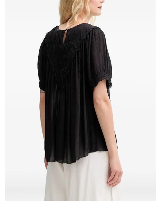Munthe Black Perilla Ruffled Top