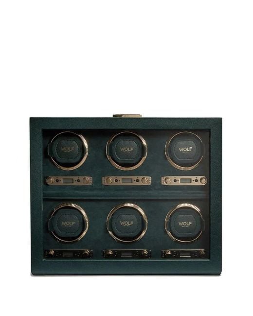 Wolf Black British Racing 6Pc Watch Winder