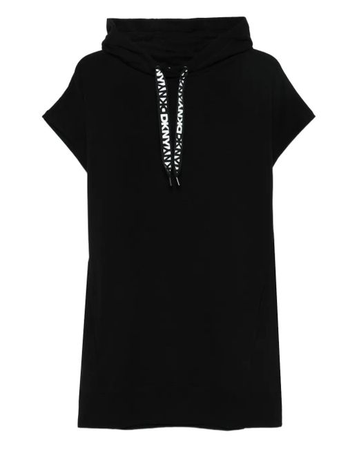 DKNY Black Hooded Mini Dress