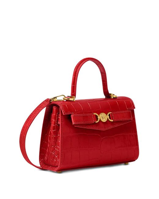 Versace Red Kleine Tasche mit Kroko-Effekt