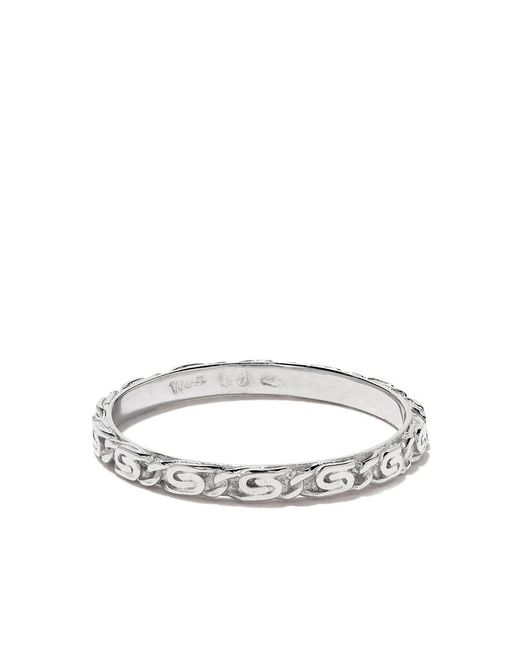 Wouters & Hendrix White 18Kt Snail Diamond Chain Ring