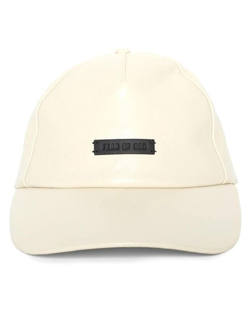 メンズ Fear Of God ロゴ キャップ Natural