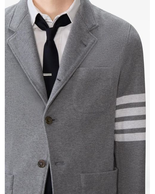 Thom Browne Gray 4-Bar Blazer for men