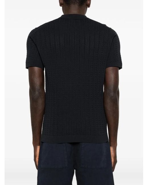 Drykorn Black Polo Triton En Maille Torsadée for men