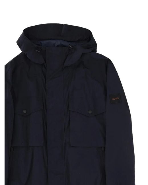 Boss Blue Hooded Jacket for men