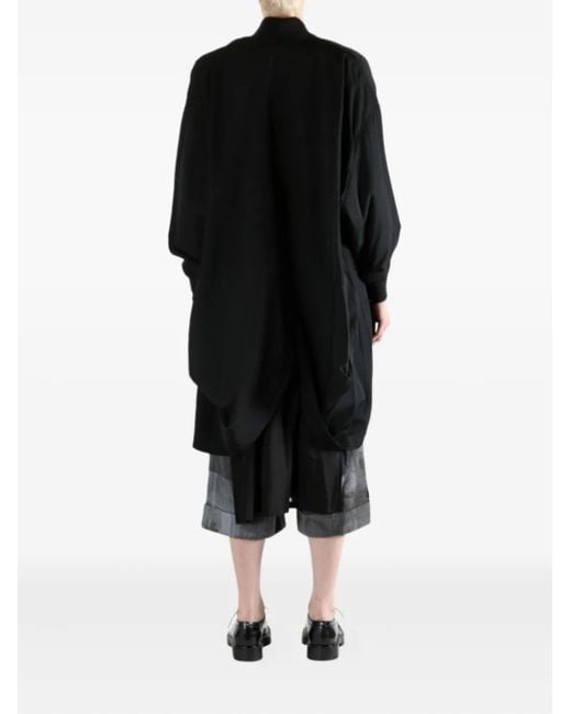 Yohji Yamamoto Black Button Wool Coat