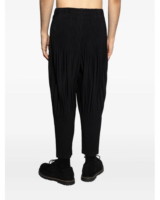 Homme Plissé Issey Miyake Black Pleated Trousers for men