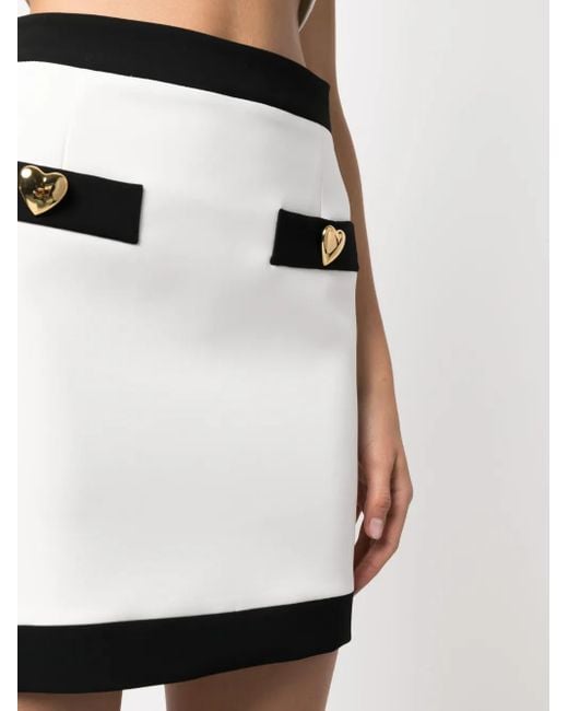 Moschino Black Button-Detailed Fitted Skirt