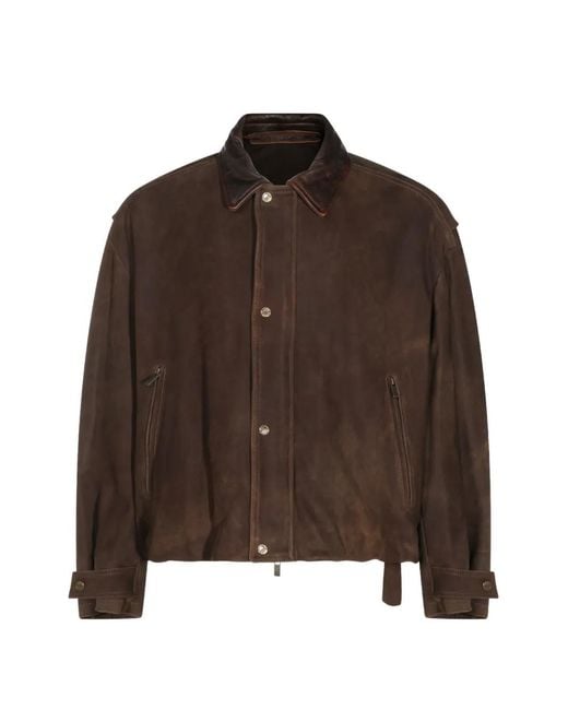 Salvatore Santoro Brown Suede Leather Jacket for men