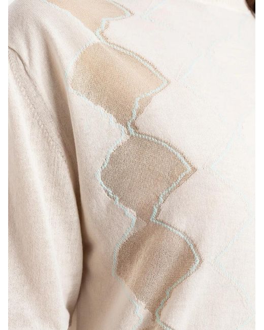Bielo White Seashell Argyle Jacquard T-Shirt