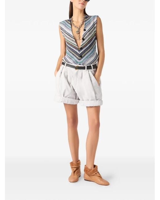 Missoni Gray Striped-Pattern Top