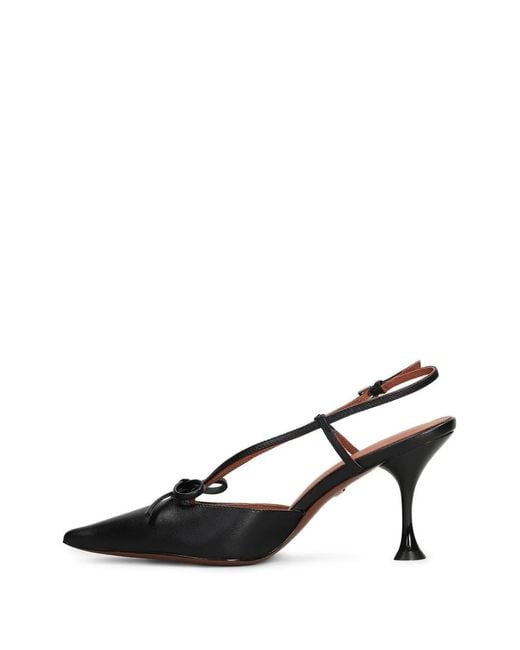 Lola Cruz Black Audrey Bow-Detail Slingback Pumps