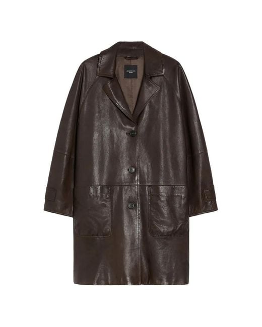 Weekend by Maxmara Brown Camino Leather Coat