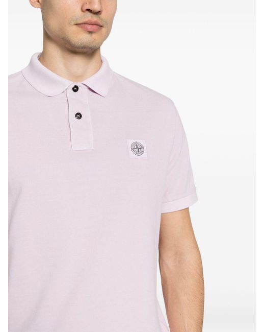 Stone Island Poloshirt Met Logopatch in het Pink voor heren
