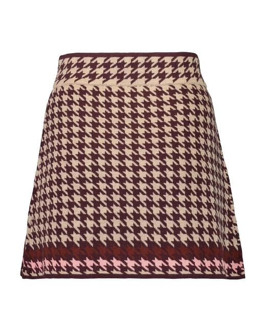 Cara Cara Red Lynne Houndstooth Pocket Skirt