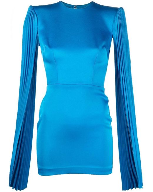 Alex Perry Pleated Sleeve Mini Dress in Blue | Lyst Canada