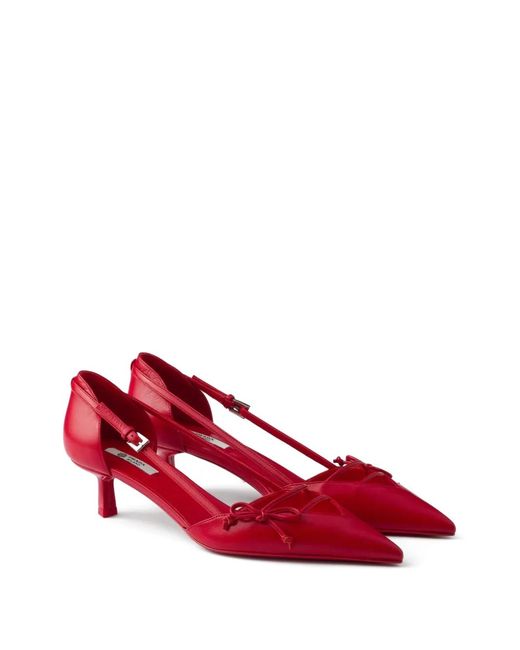 Prada Red Leather Pumps