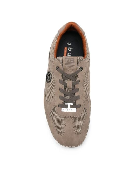 Bugatti Gray Lace-Up Logo-Plaque Sneakers for men