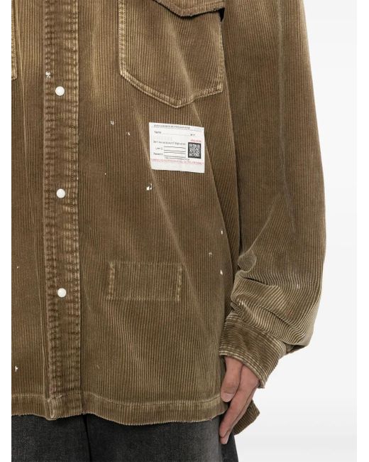 Maison Mihara Yasuhiro Brown Vintage-Like Cotton Corduroy Shirt for men