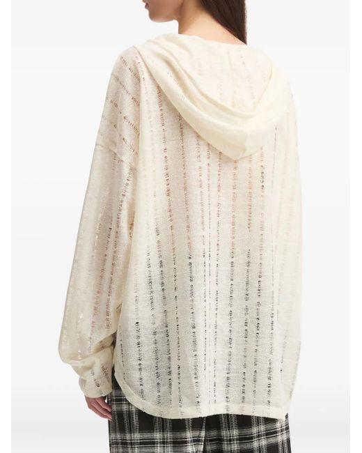 B+ AB White Hooded Striped Top