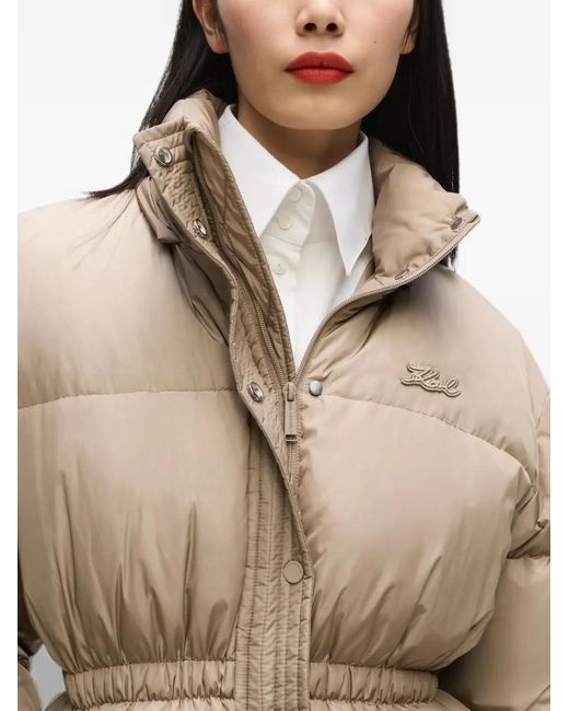Karl Lagerfeld Getailleerd Donsjack in het Natural