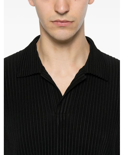 Homme Plissé Issey Miyake Black Pleated Short-Sleeve T-Shirt for men