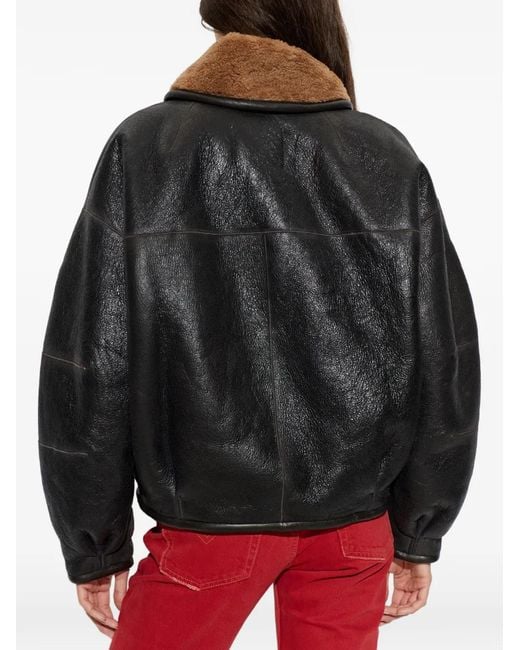 Isabel Marant Black Charina Shearling Jacket