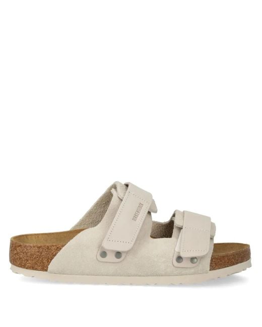 Birkenstock White Uji Suede Sandals
