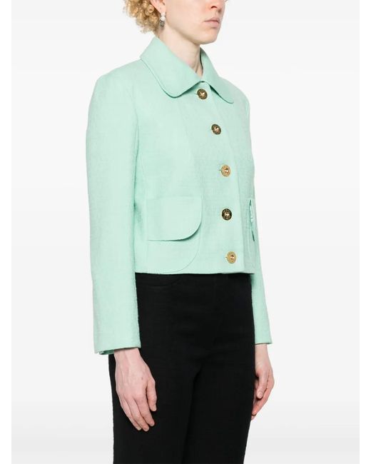 Patou Green Cropped Tweed Jacket
