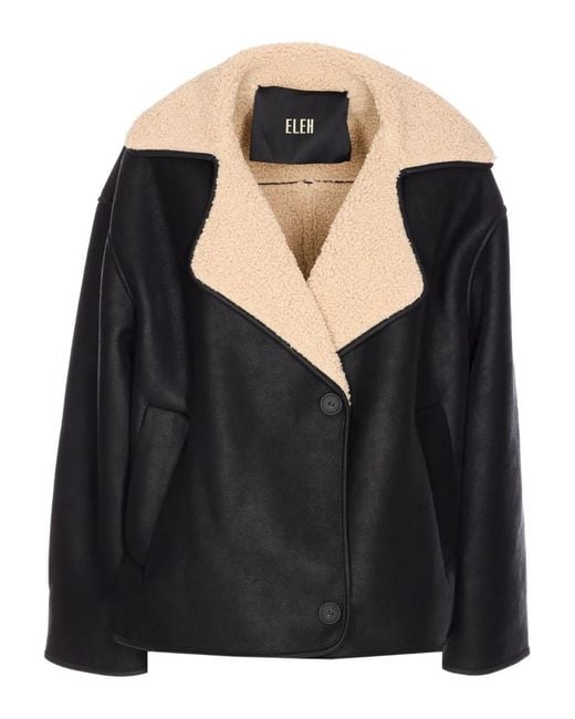 ELEH Black Button-Fastening Jacket