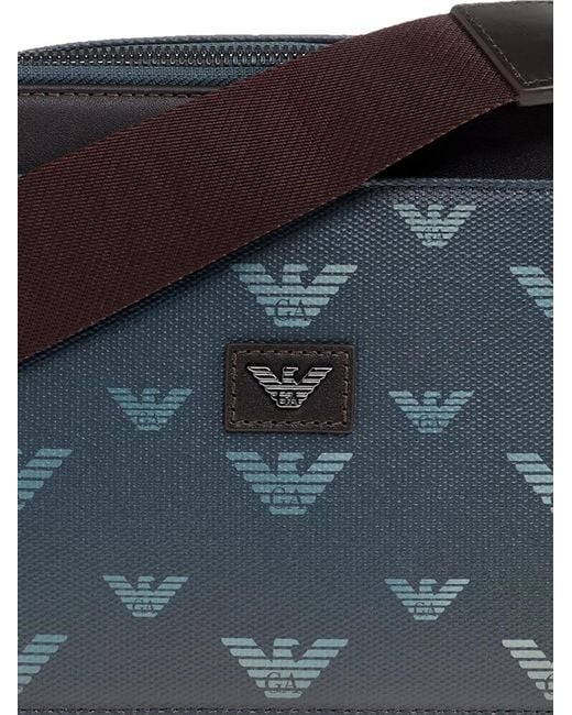 Emporio Armani Blue Sac À Bandoulière Monogrammé for men