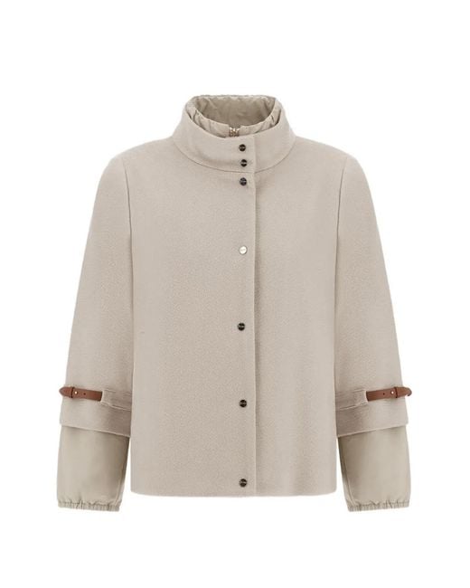 Herno Natural Leather-Cuff Jacket