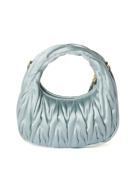 Miu Miu Blue Mini Wander Tote Bag