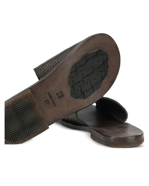 Moma White Woven Leather Flat Sandals